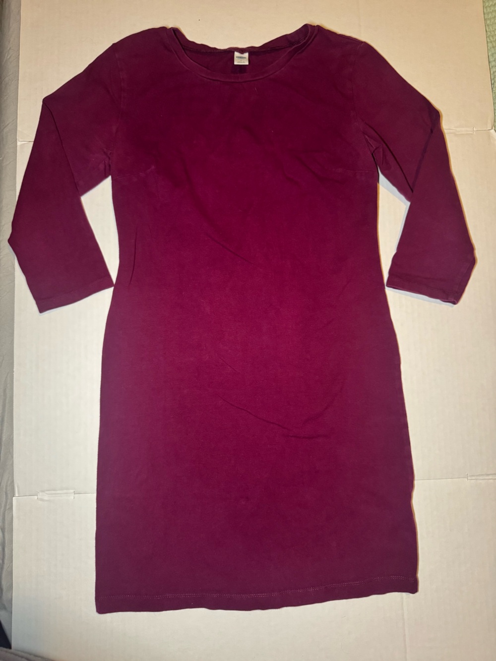 Old Navy  Burgundy 3/4 Sleeve Knit Dress M